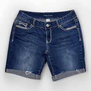 Maurices Shorts Juniors 5/6 Cuffed Blue Denim Measures W29 Inseam 7